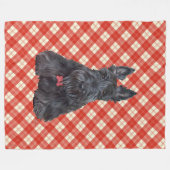 Scottie auf Tartan Fleecedecke (Vorderseite (Horizontal))