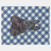 Scottie auf Tartan Fleecedecke (Vorderseite (Horizontal))