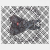 Scottie auf Tartan Fleecedecke (Vorderseite (Horizontal))