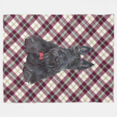 Scottie auf Tartan Fleecedecke (Vorderseite (Horizontal))