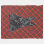 Scottie auf Tartan Fleecedecke (Vorderseite (Horizontal))