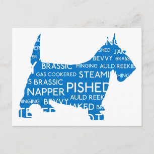 scottie Auld Reekie Scottish Slang.png Postkarte