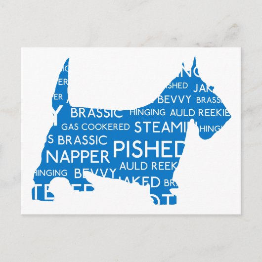 scottie Auld Reekie Scottish Slang.png Postkarte (Vorderseite)
