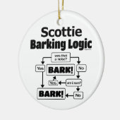 Scottie Barking Logic Keramik Ornament (Links)