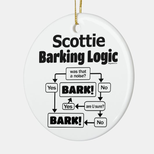 Scottie Barking Logic Keramik Ornament (Links)