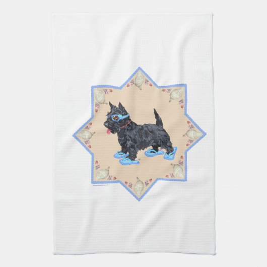 Scottie Blue FlipFlops Handtuch (Vertikal)