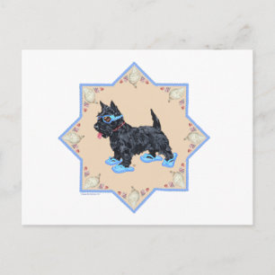 Scottie Blue FlipFlops Postkarte