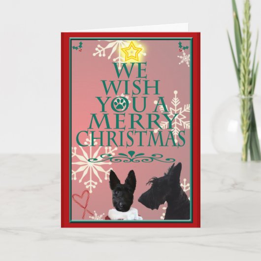 Scottie Christmas Card Feiertagskarte (Vorderseite)