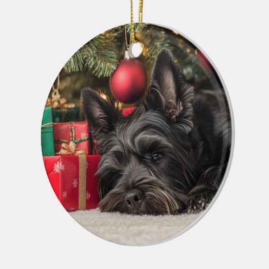 Scottie Christmas Keramik Ornament (Links)