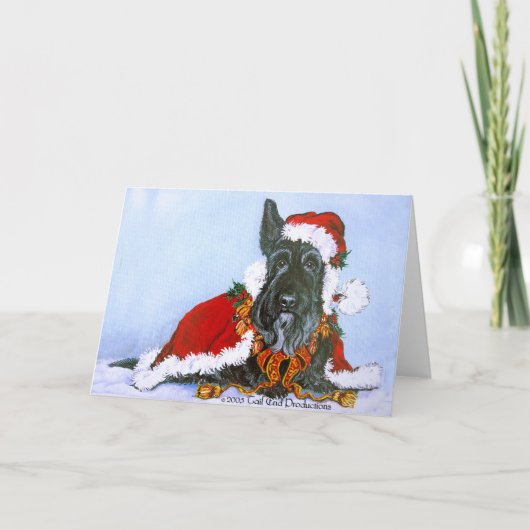 Scottie Claus Feiertagskarte (Vorderseite)