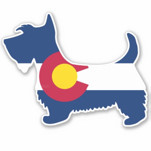 Scottie Colorado Flag Aufkleber (Vorderseite)