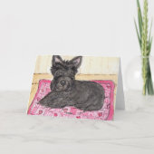 Scottie Dog art Birthday card Scottish Terrier Karte (Rückseite)