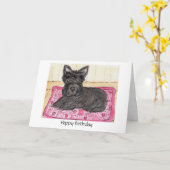 Scottie Dog art Birthday card Scottish Terrier Karte (Gelbe Blume)