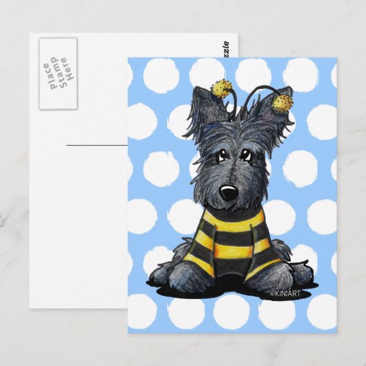Scottie Dog Bee Postkarte (Vorne/Hinten)