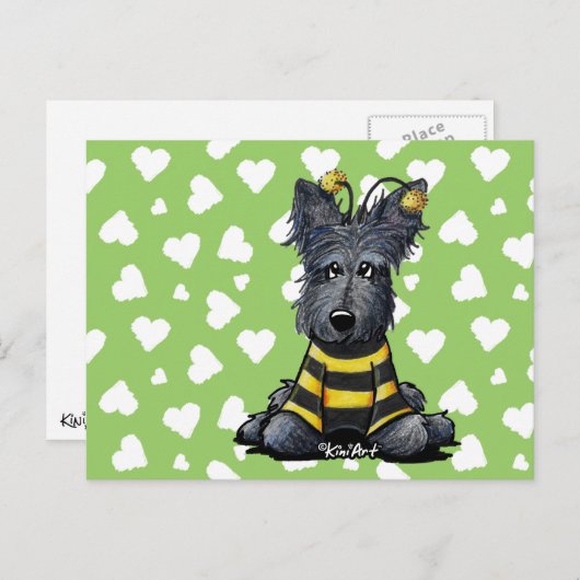Scottie Dog Bee Postkarte (Vorne/Hinten)