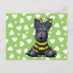 Scottie Dog Bee Postkarte
