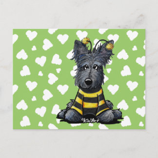 Scottie Dog Bee Postkarte