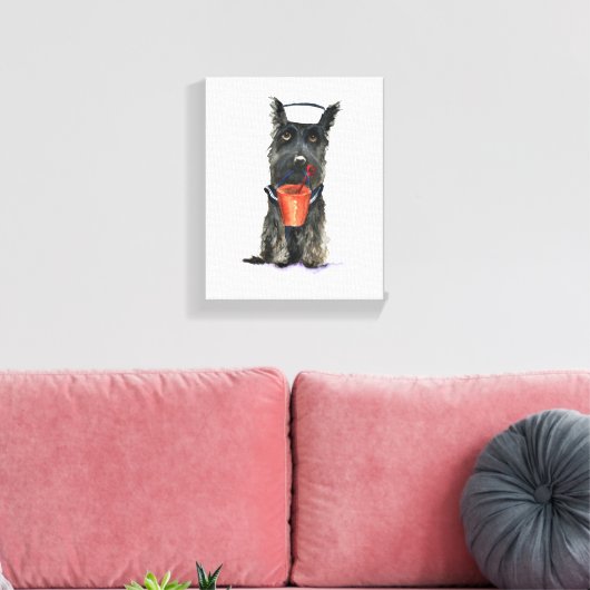Scottie Dog 'Bereit für den Strand' Leinwanddruck (Insitu (Wohnzimmer))