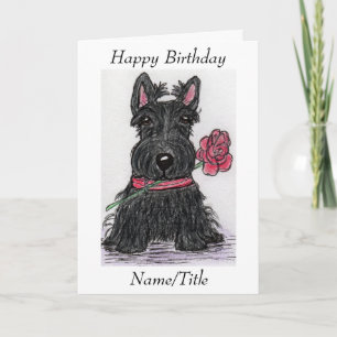 Scottie Dog Birthday Card Freundin Ehefrau Karte