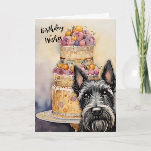 Scottie Dog Birthday Wwünschcard Karte (Vorderseite)
