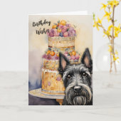 Scottie Dog Birthday Wwünschcard Karte (Gelbe Blume)