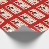 Scottie Dog, Black and White Holiday Geschenkpacku Geschenkpapier (Ecke)