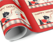Scottie Dog, Black and White Holiday Geschenkpacku Geschenkpapier (Rolleneckpunkt)