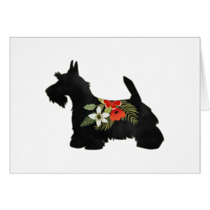 Scottie Dog Breed Boho Silhouette Card