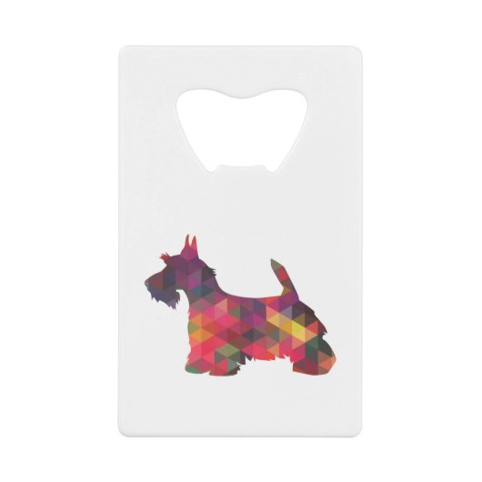 Scottie Dog Breed Geo Silhouette Multi Geldbeutel Flaschenöffner (Vorderseite)