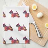 Scottie Dog Breed Geo Silhouette Multi Geschirrtuch (Viertel Falte)