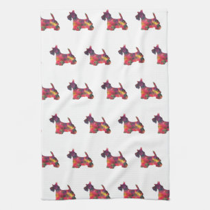 Scottie Dog Breed Geo Silhouette Multi Geschirrtuch