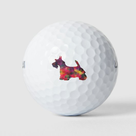 Scottie Dog Breed Geo Silhouette Multi Golfball (Vorderseite)