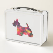 Scottie Dog Breed Geo Silhouette Multi Metall Brotdose (Rückseite)