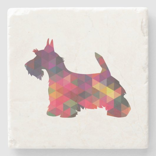 Scottie Dog Breed Geo Silhouette Multi Steinuntersetzer (Vorderseite)