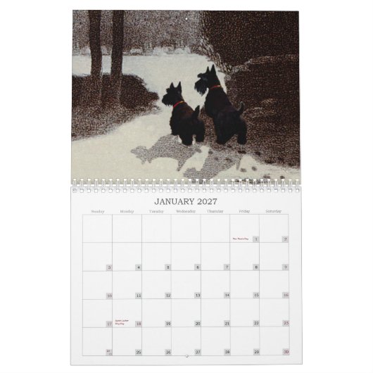 Scottie Dog Calendar Kalender (Jan 2027)