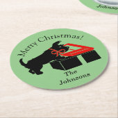 Scottie Dog Christmas Paper Party Drink Coasters Runder Pappuntersetzer (Angewinkelt)