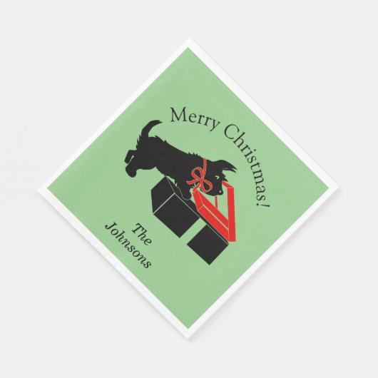Scottie Dog Christmas Paper Party Drink Napkins Serviette (Ecke)
