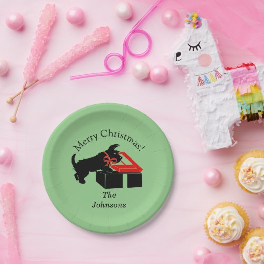 Scottie Dog Christmas Personalisiert Paper Tellers Pappteller (Party)