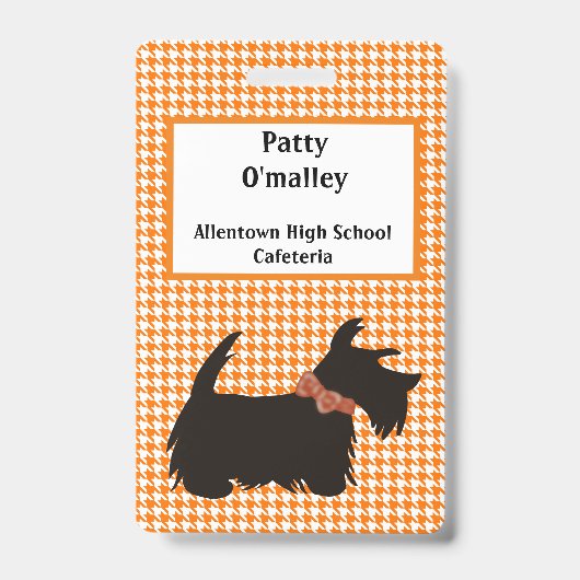 Scottie dog Dog Name Abzeichen, name tag Ausweis (Vorderseite)