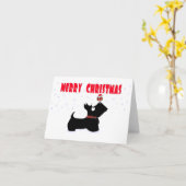 Scottie Dog "Frohe Weihnachten" Karte (Gelbe Blume)