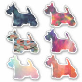 Scottie Dog Geometric Pattern Silhouette Collect Aufkleber (Vorderseite)