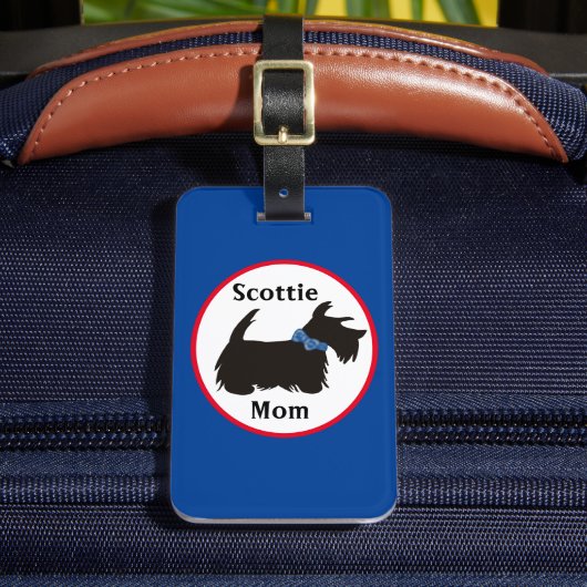 Scottie dog Gepäckanhänger, Scottie Mom Gepäck Gepäckanhänger (Vorderseite Insitu 2)