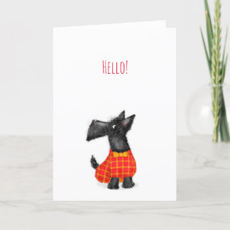Scottie dog hello card dankeskarte