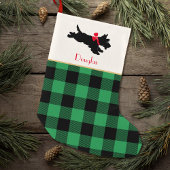Scottie Dog Individuelle Name Buffalo Kariert Gree Kleiner Weihnachtsstrumpf