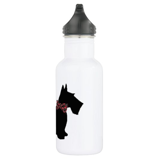 Scottie Dog Kariert Bow Krawatte Edelstahlflasche (Rechts)