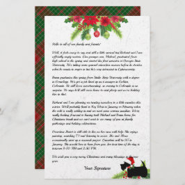 Scottie Dog Karierter Weihnachts-Newsletter Custom Briefpapier