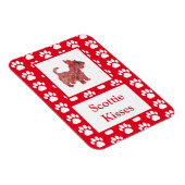 Scottie Dog Kisses Silhouette in Niedlich Red Grid Magnet (Rechte Seite)