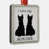 Scottie Dog Liebe Silhouetten Ornament (Rechts)