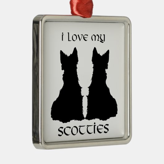 Scottie Dog Liebe Silhouetten Ornament (Rechts)