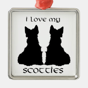 Scottie Dog Liebe Silhouetten Ornament